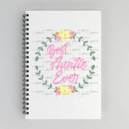Best Auntie Ever PNG – Floral Wreath Script Sublimation Design
