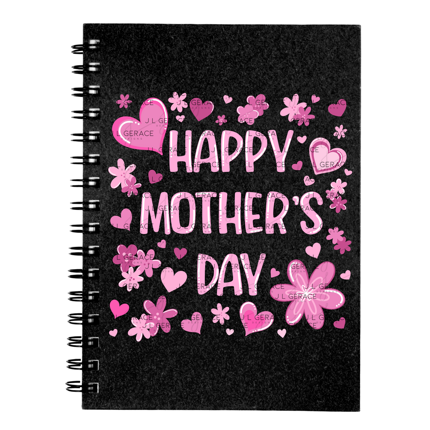 Happy Mothers Day PNG Clipart Sublimation PNG Soft Pink Floral Heart Design