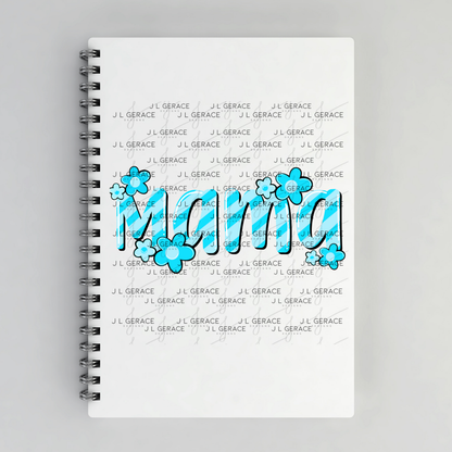 Mama Daisy Floral Blue PNG Design
