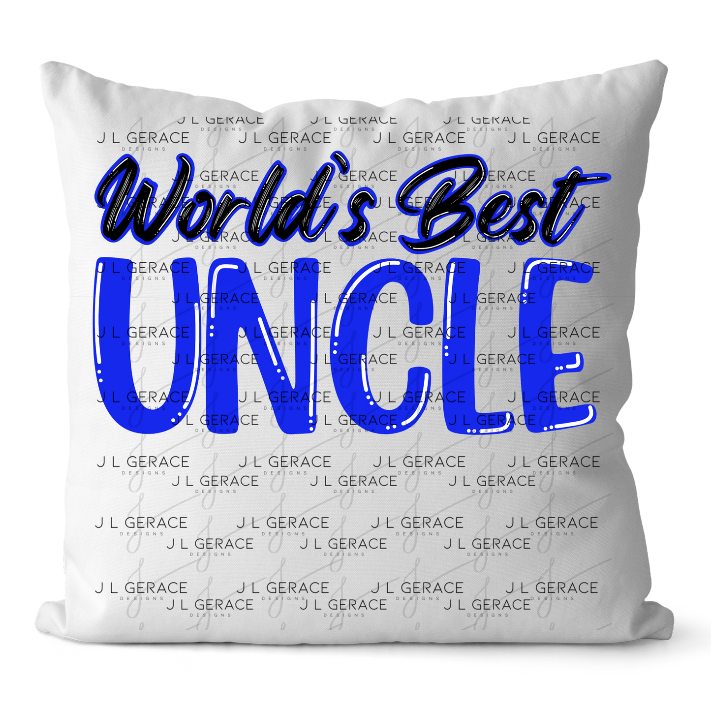 World’s Best Uncle PNG – Blue Glossy Typography Quote Design