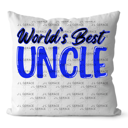 World’s Best Uncle PNG – Blue Glossy Typography Quote Design