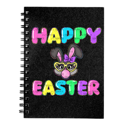 Happy Easter Bunny Bubblegum Rainbow Glitter Letters Clipart Sublimation PNG