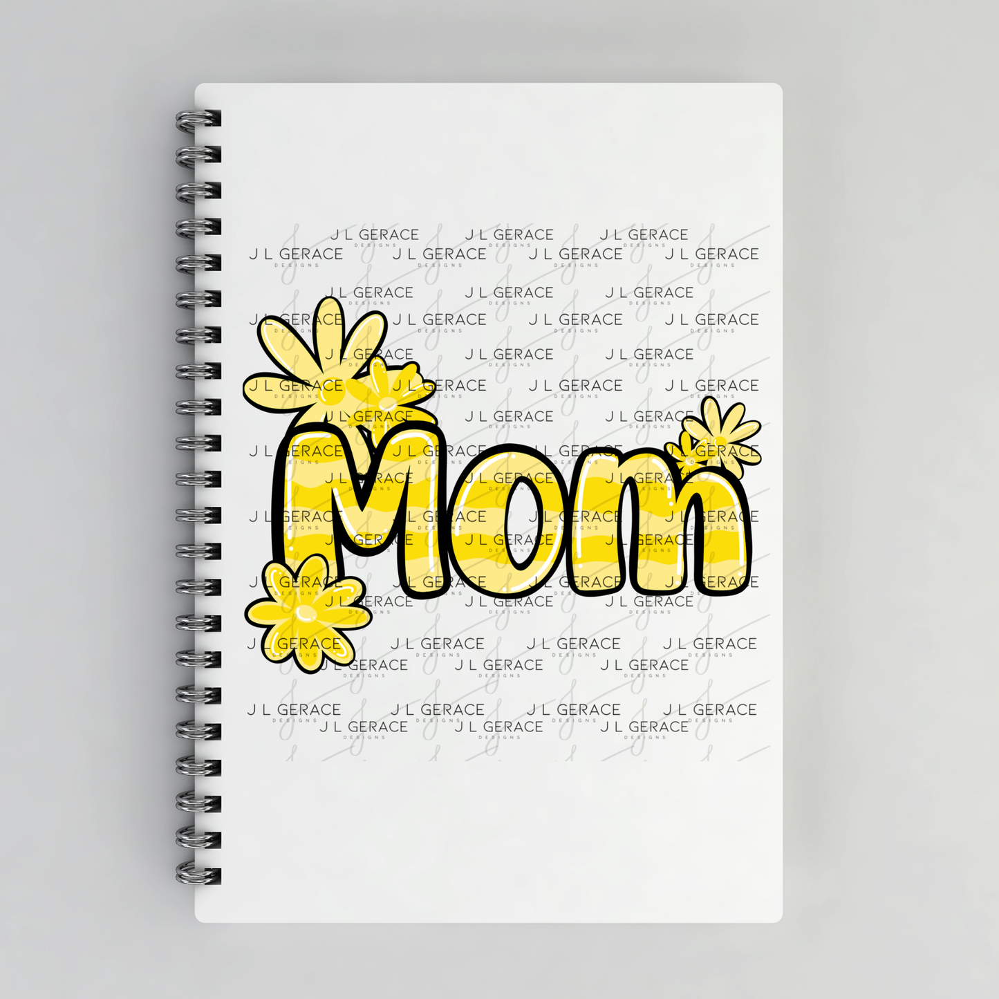 Mom Daisy and Stripes Floral Yellow PNG Design