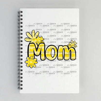 Mom Daisy and Stripes Floral Yellow PNG Design