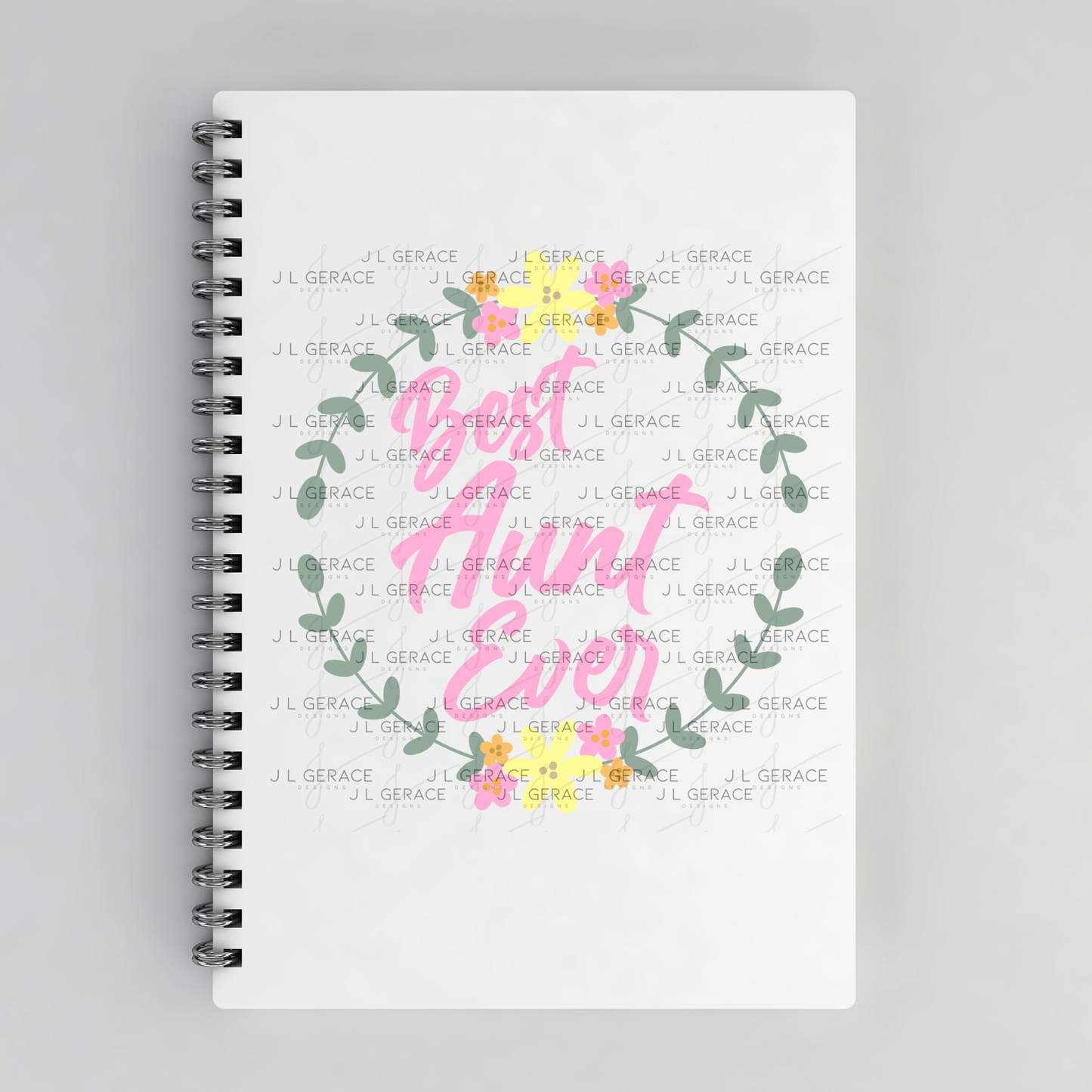 Best Aunt Ever PNG – Floral Wreath Script Sublimation Design