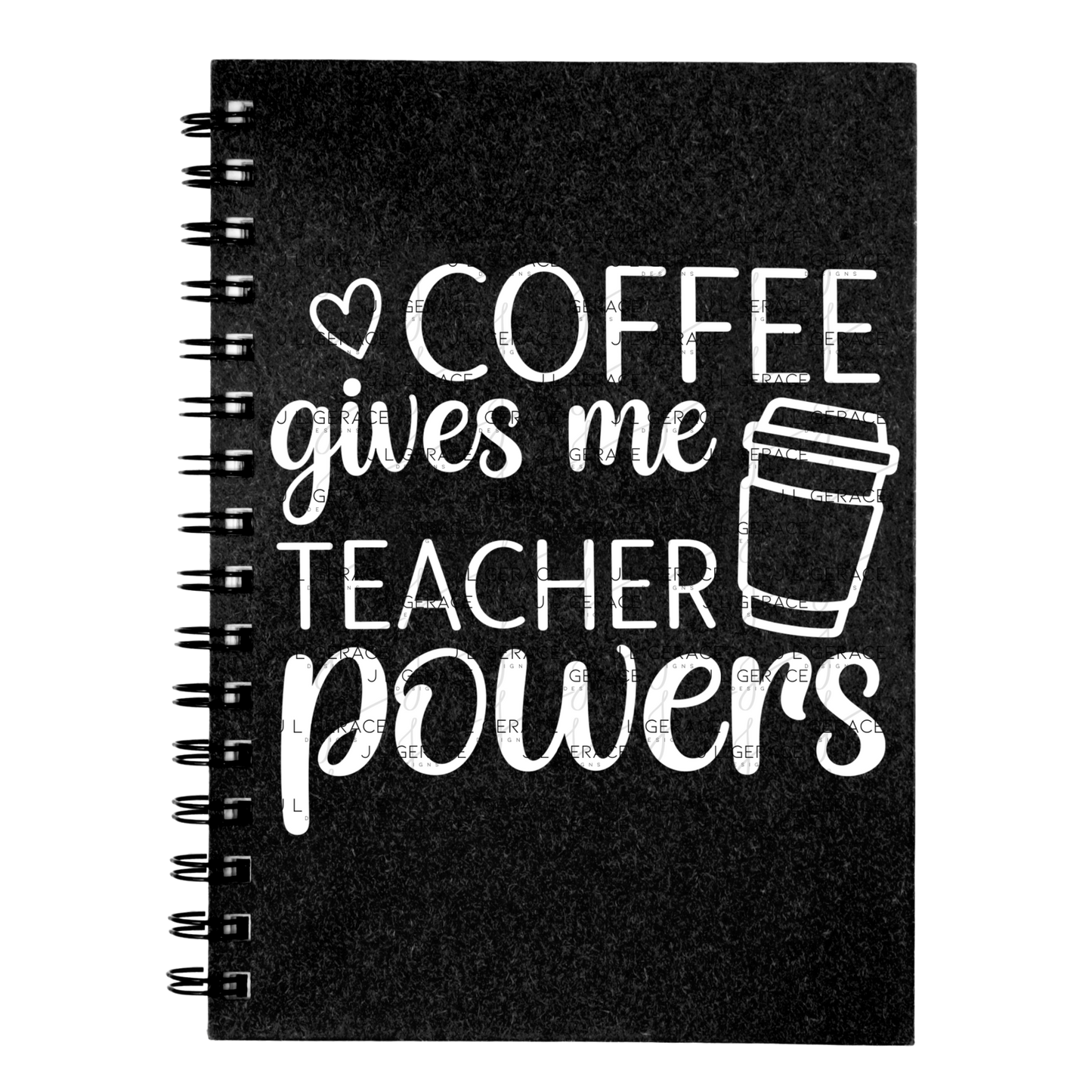 Coffee Gives Me Teacher Powers Black and White PNG (2 Colors)