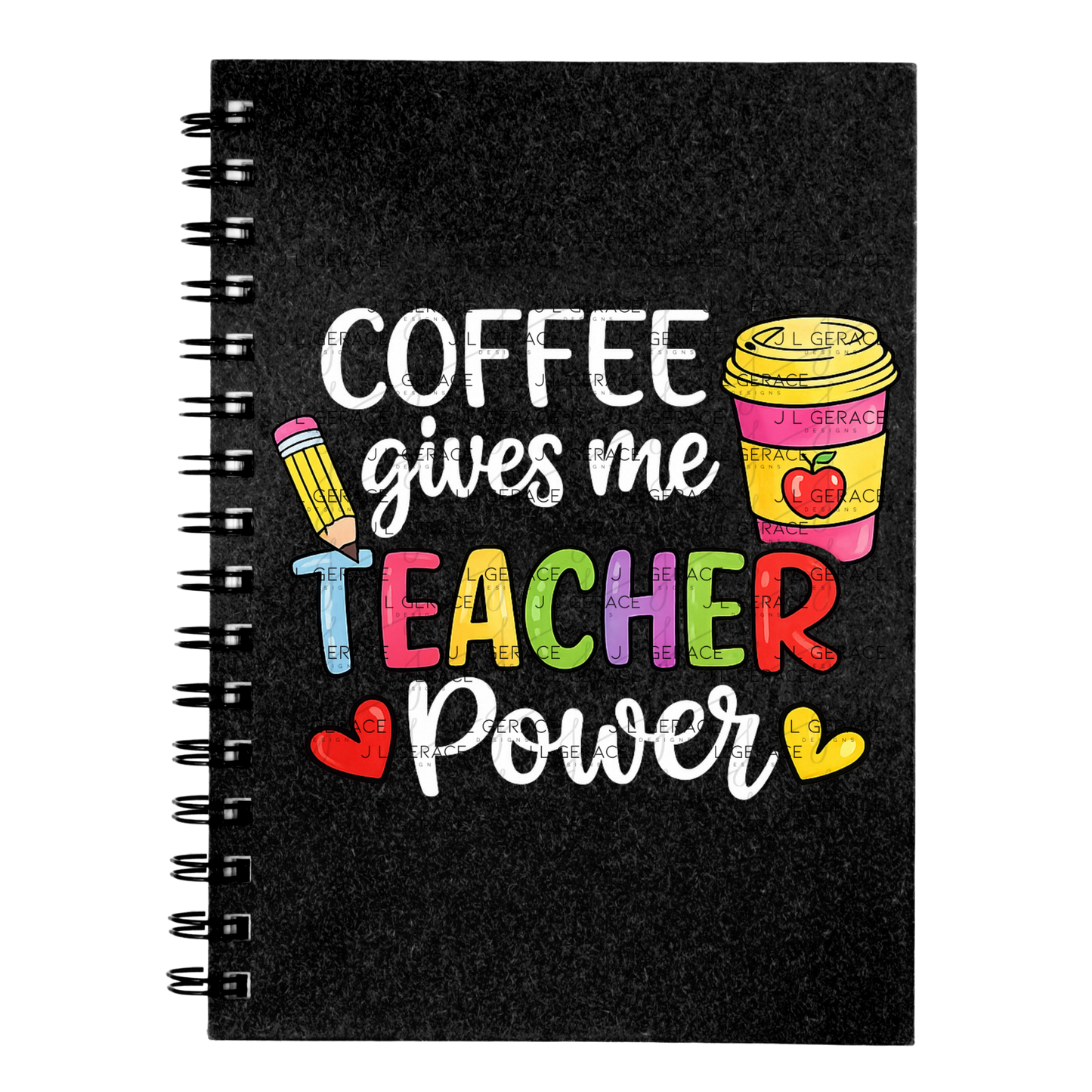 Coffee Gives Me Teacher Power PNG Sublimation Design Teacher Appreciation Digital Download
