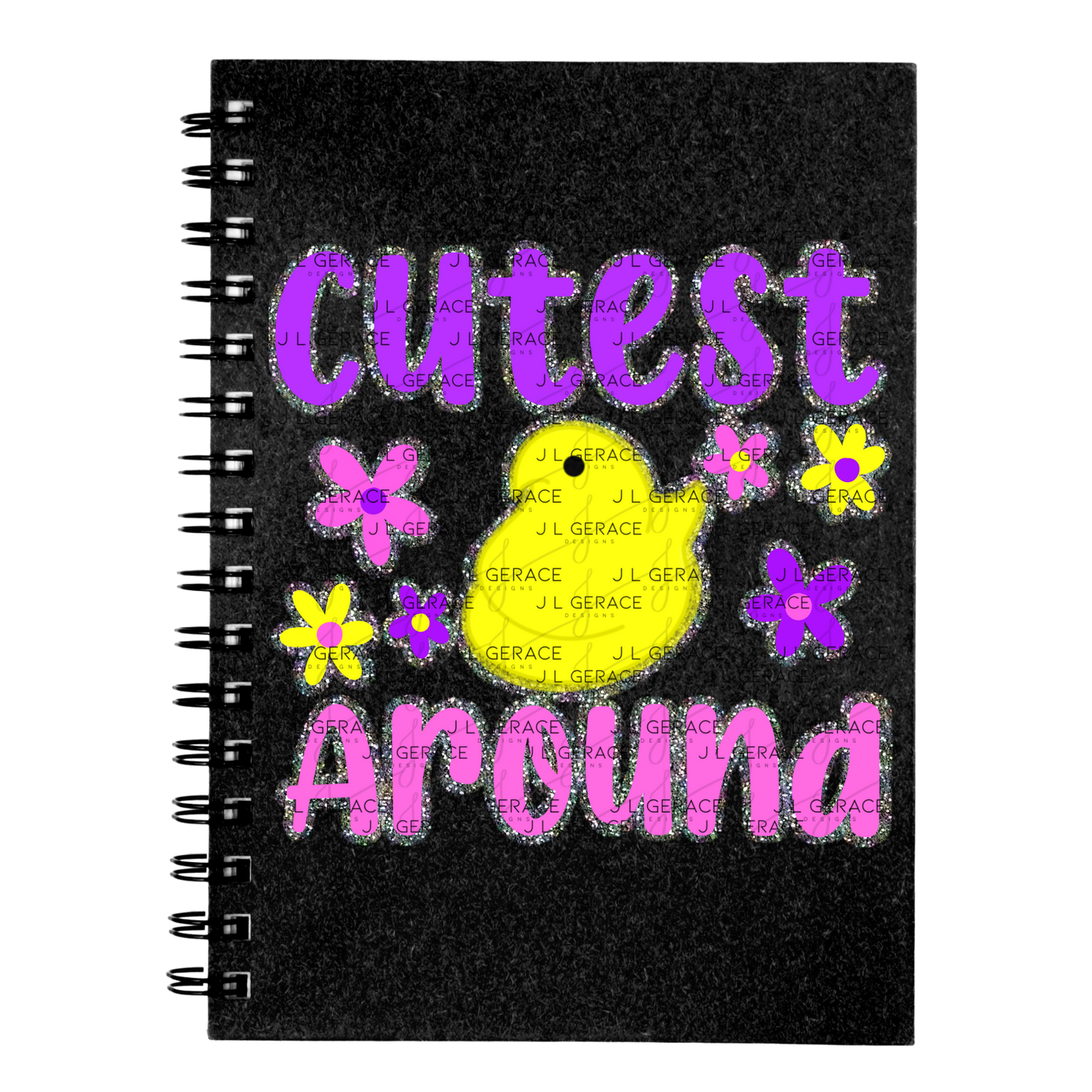 Cutest Chick Around Glitter Outline PNG