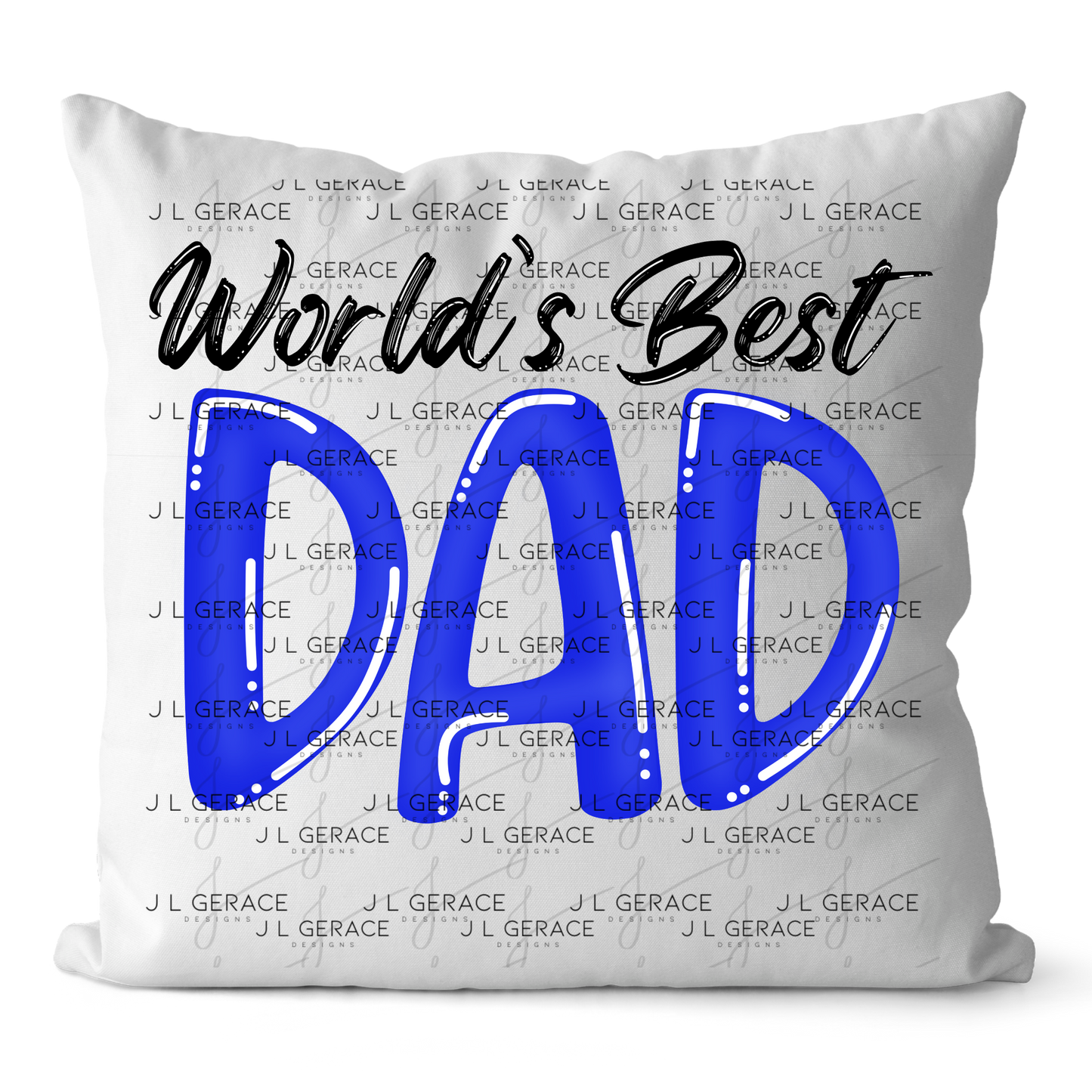 World’s Best Dad PNG – Blue Glossy Typography Design for Father’s Day
