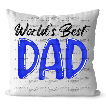 World’s Best Dad PNG – Blue Glossy Typography Design for Father’s Day