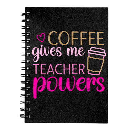 Coffee Gives Me Teacher Powers Pink and Gold PNG
