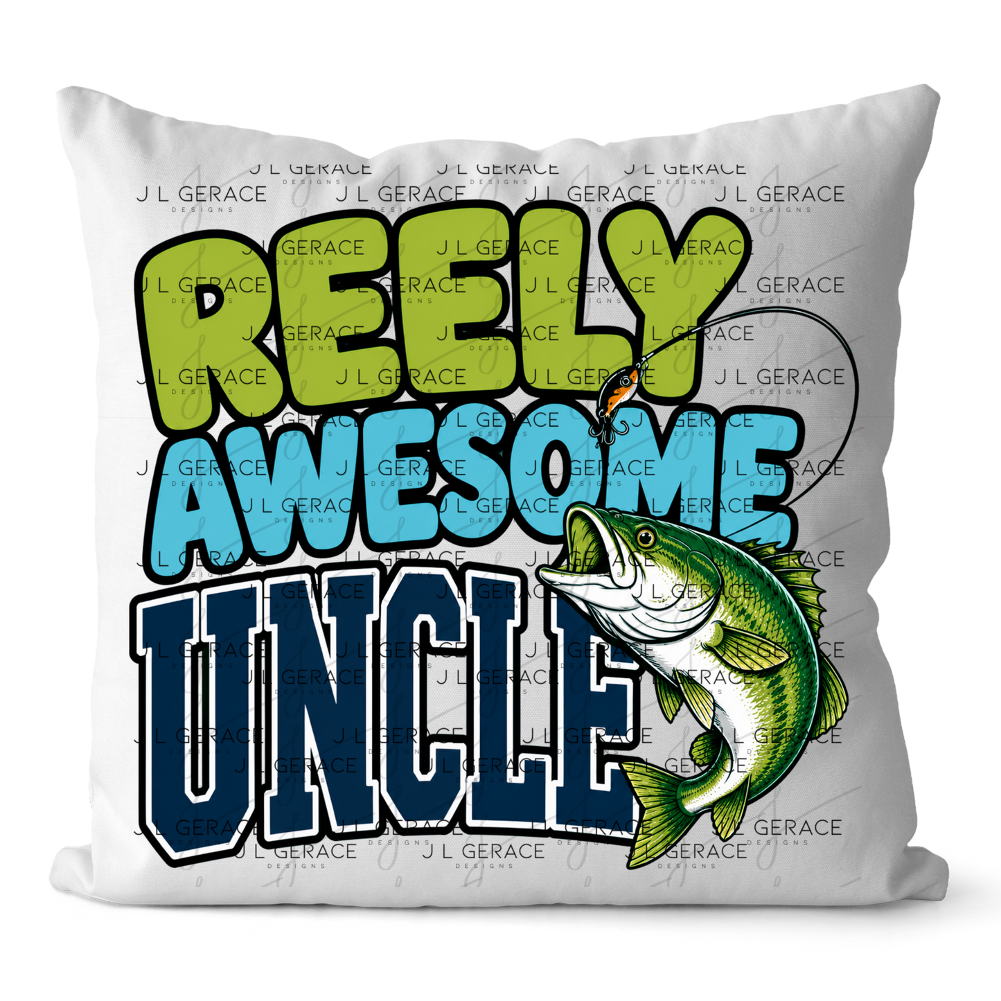 Reely Awesome Uncle PNG – Bass Fishing Sublimation Design