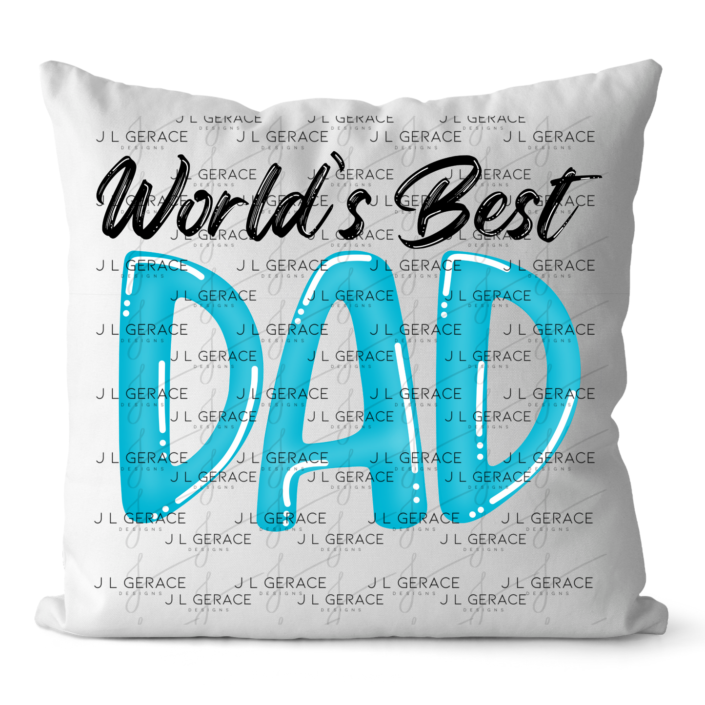World’s Best Dad PNG – Teal Glossy Typography Design for Father’s Day