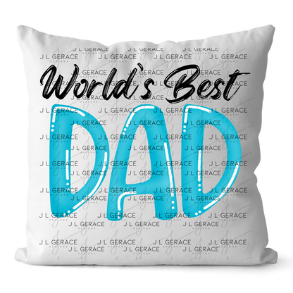 World’s Best Dad PNG – Teal Glossy Typography Design for Father’s Day