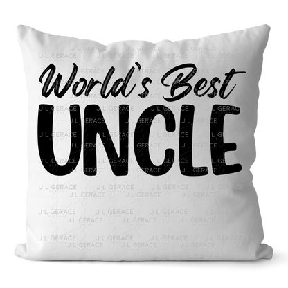 Worlds Best Uncle PNG – Black Glossy Typography Sublimation Design