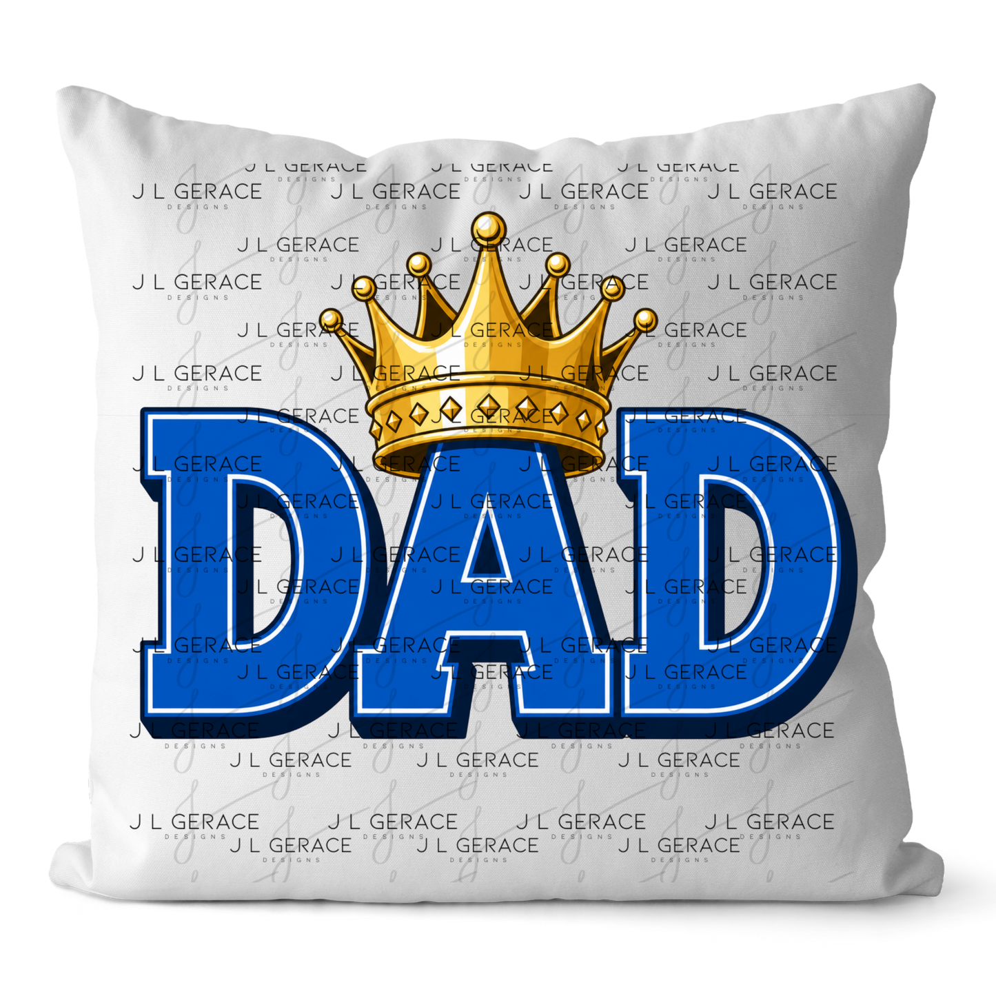 Dad PNG – Blue King Crown Typography Sublimation Design