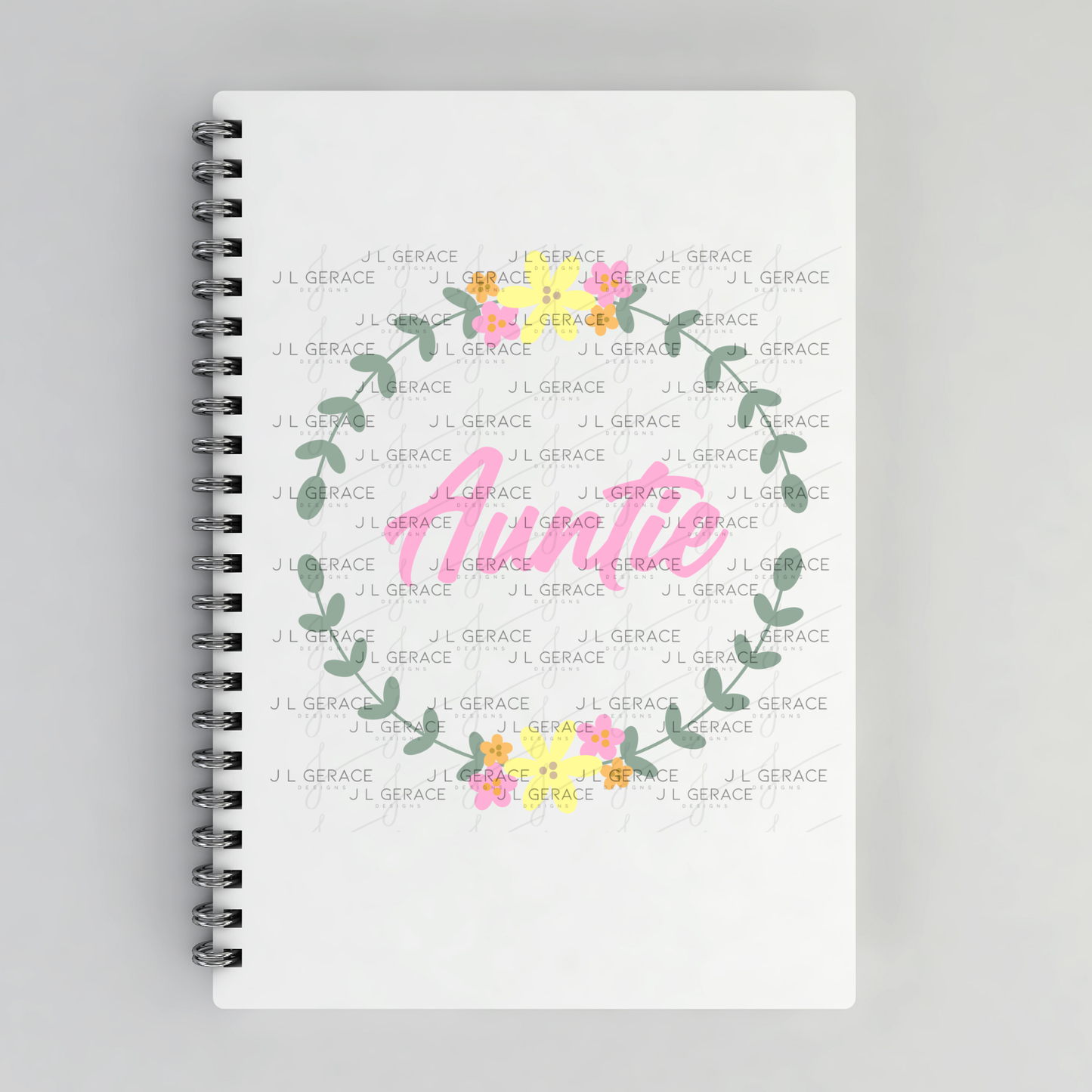 Auntie PNG – Floral Wreath Script Sublimation Design