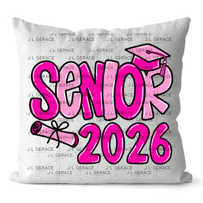 Senior 2026 PNG – Hot Pink Graduation Cap and Diploma Design