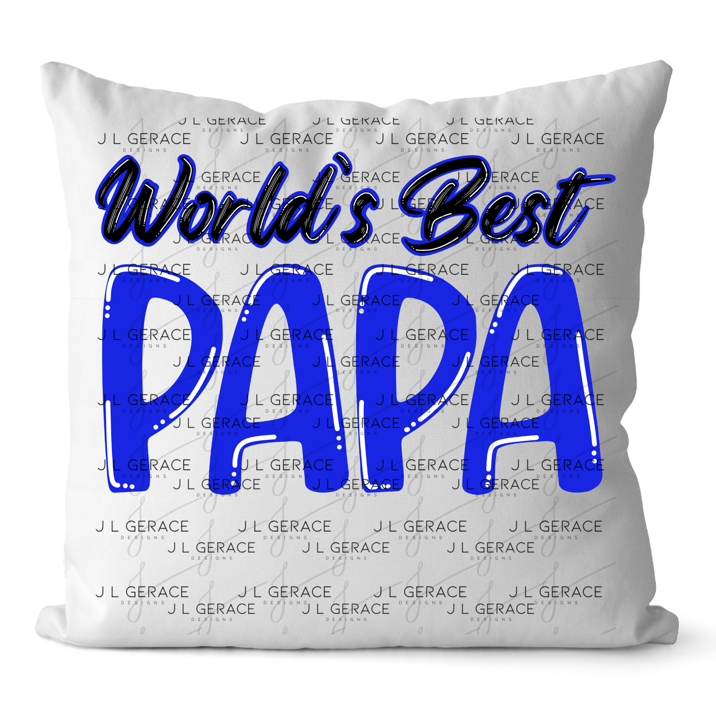 World’s Best Papa PNG – Blue Glossy Typography Design