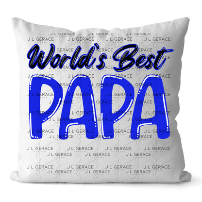 World’s Best Papa PNG – Blue Glossy Typography Design