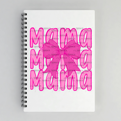 Mama Mama Mama PNG – Pink Bow Mothers Day Sublimation Design