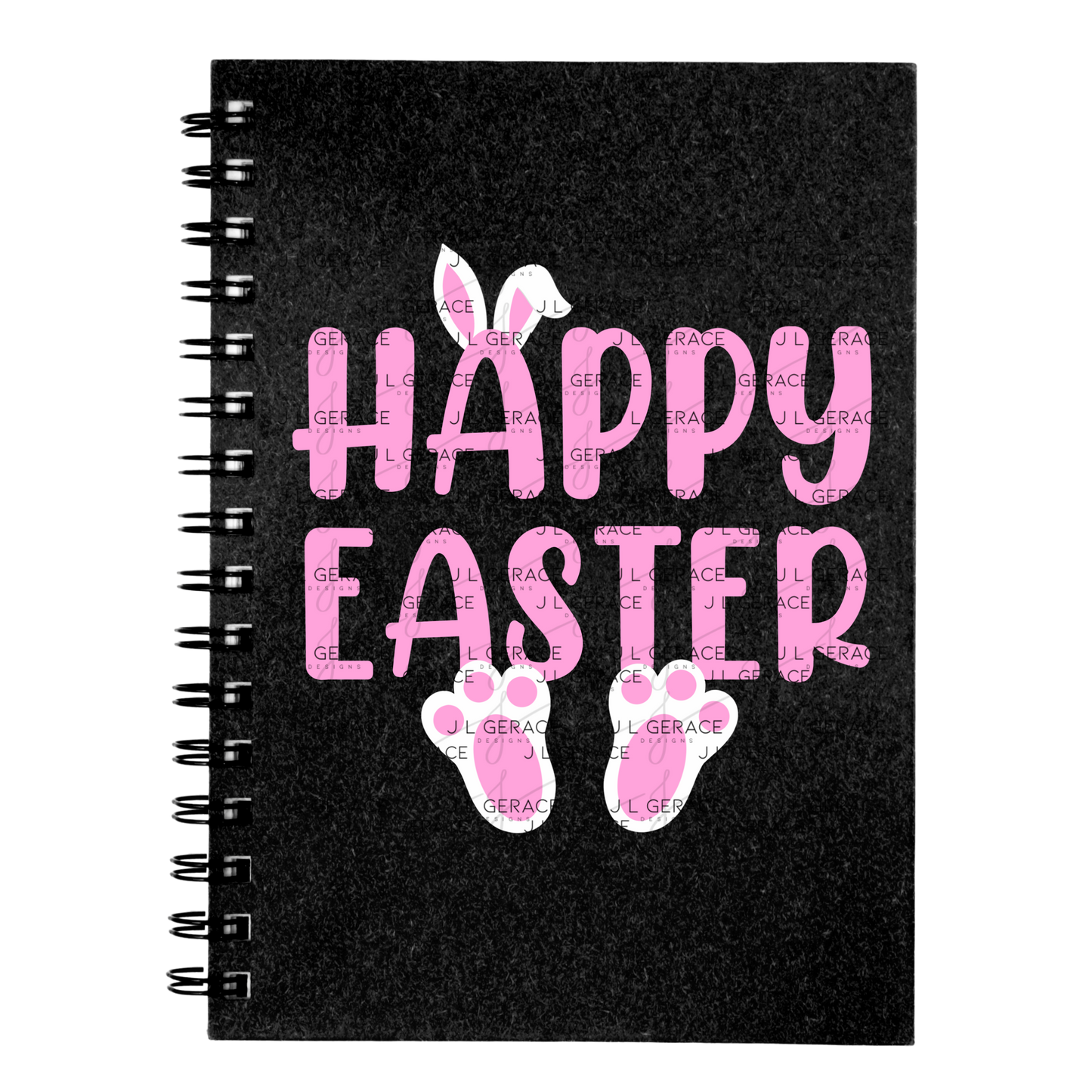 Happy Easter Bunny Ears and Feet Pink PNG