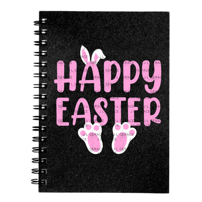 Happy Easter Bunny Ears and Feet Pink PNG