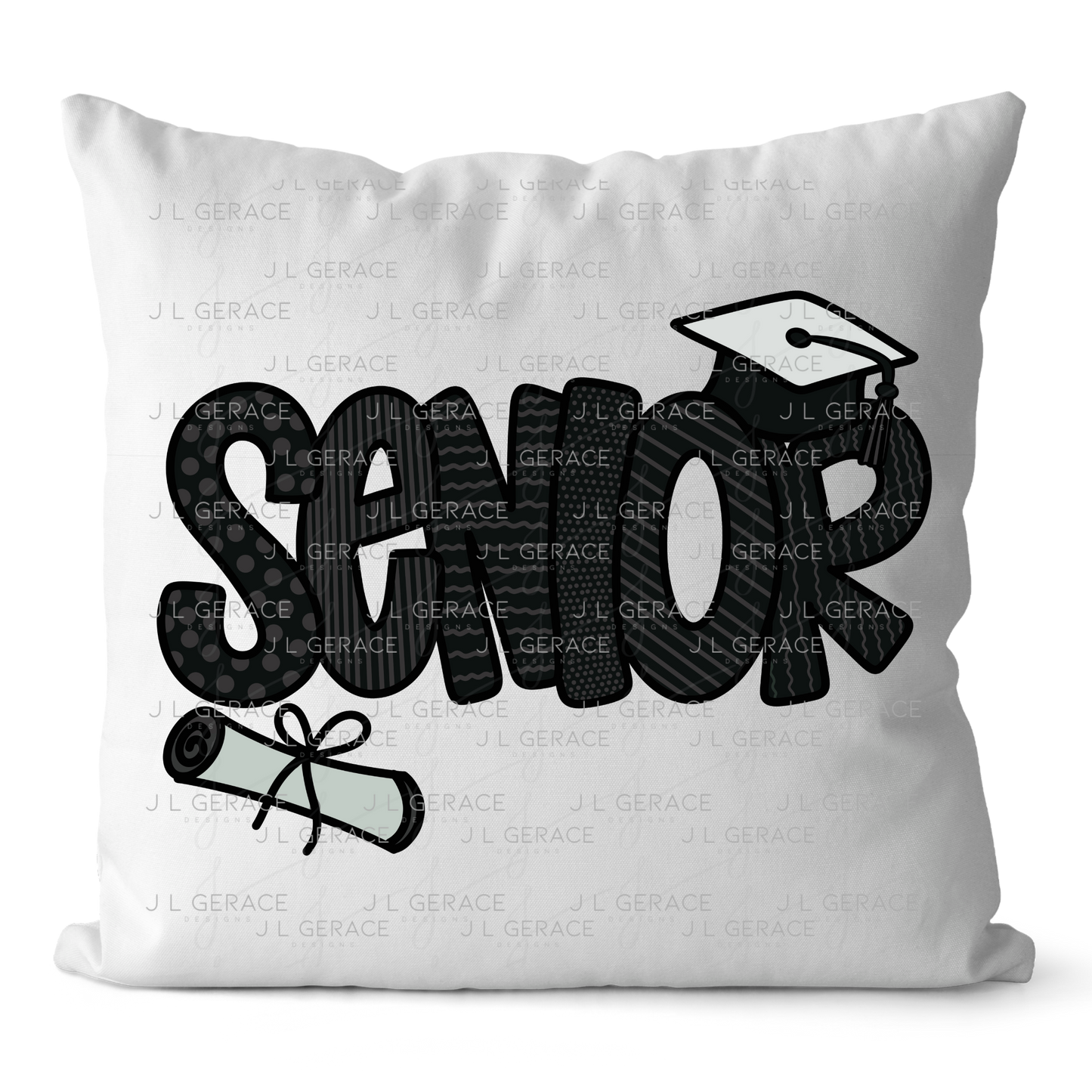 Senior PNG – Pattern Letter Graduation Sublimation Design