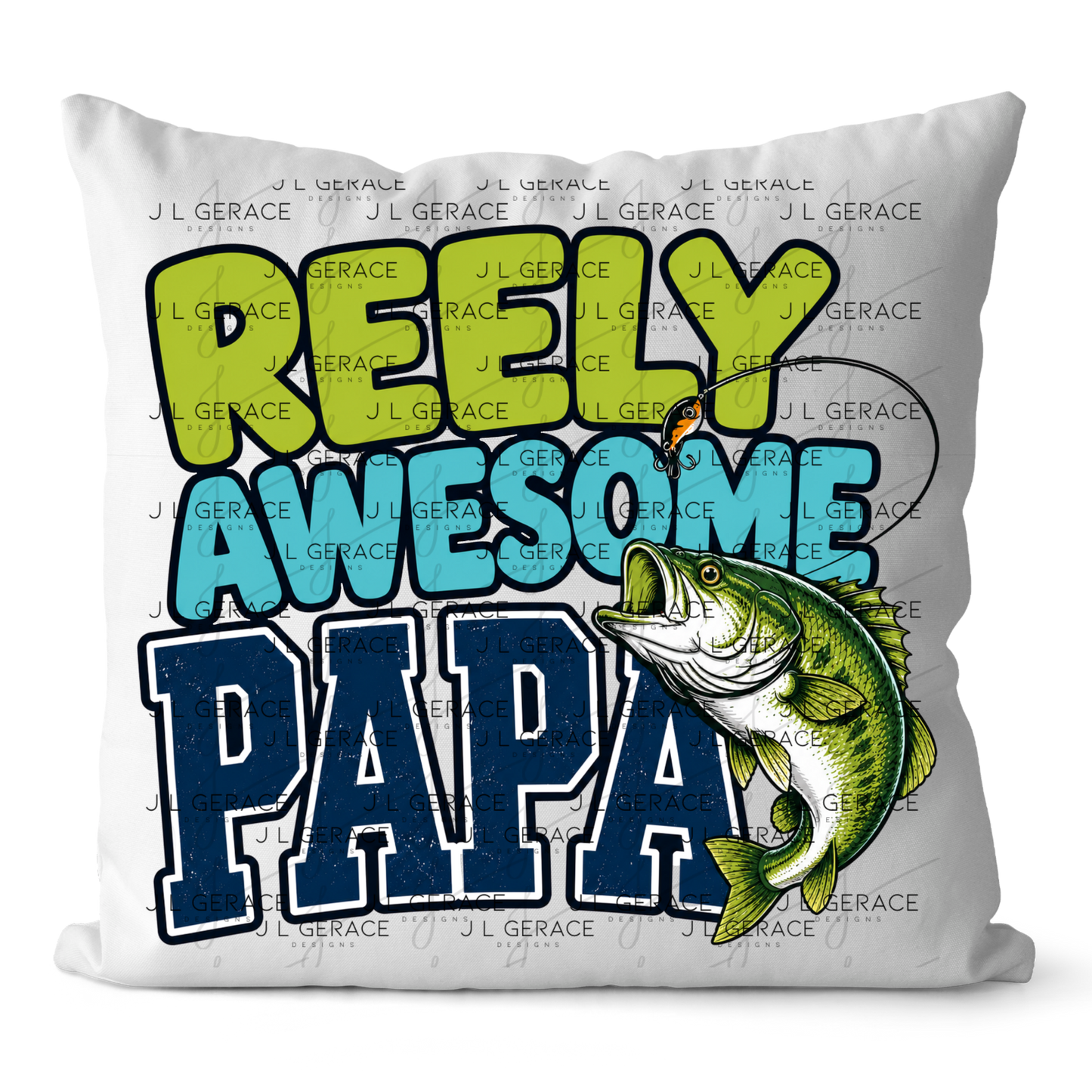 Reely Awesome Papa PNG – Bass Fishing Sublimation Design