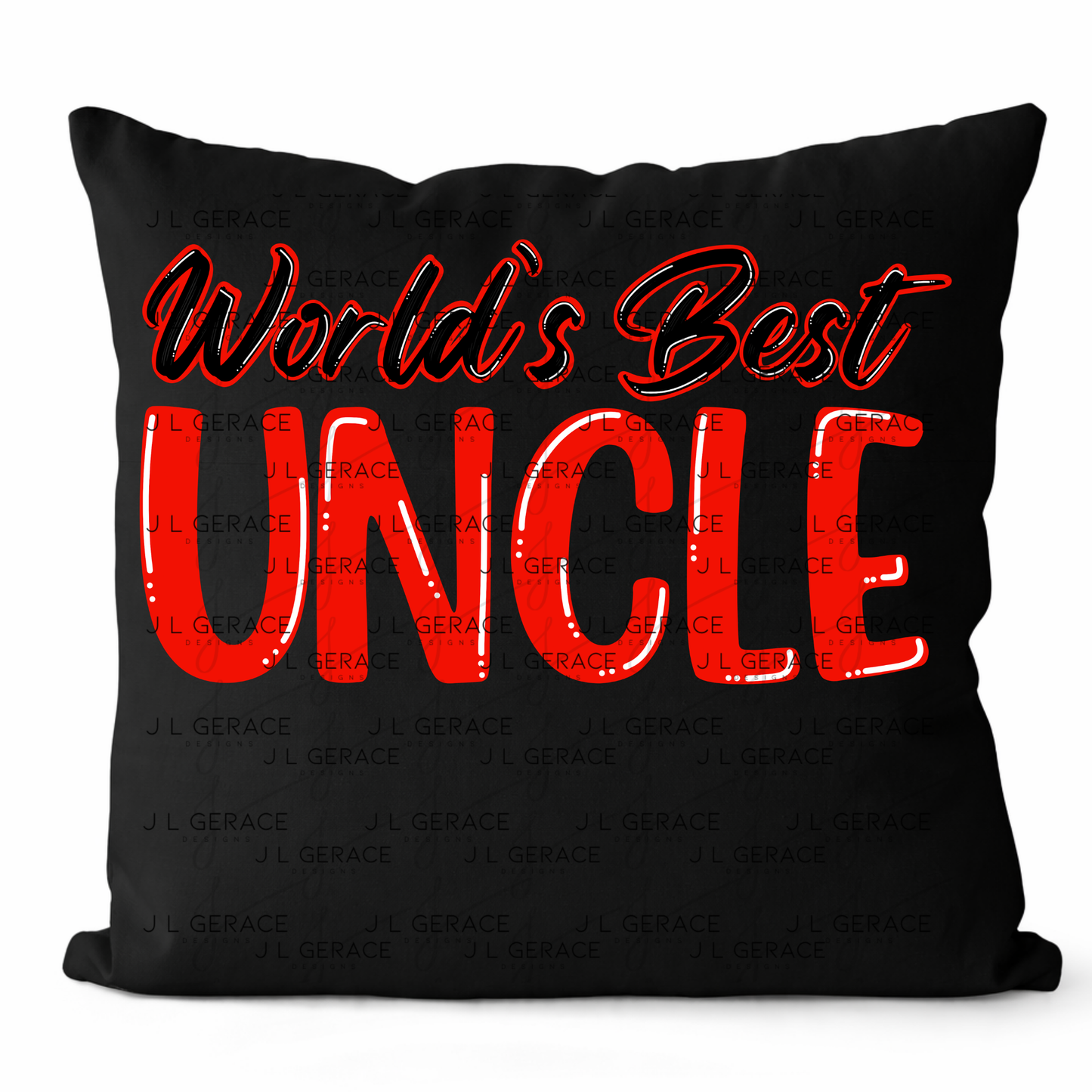 Worlds Best Uncle PNG – Red Glossy Typography Sublimation Design