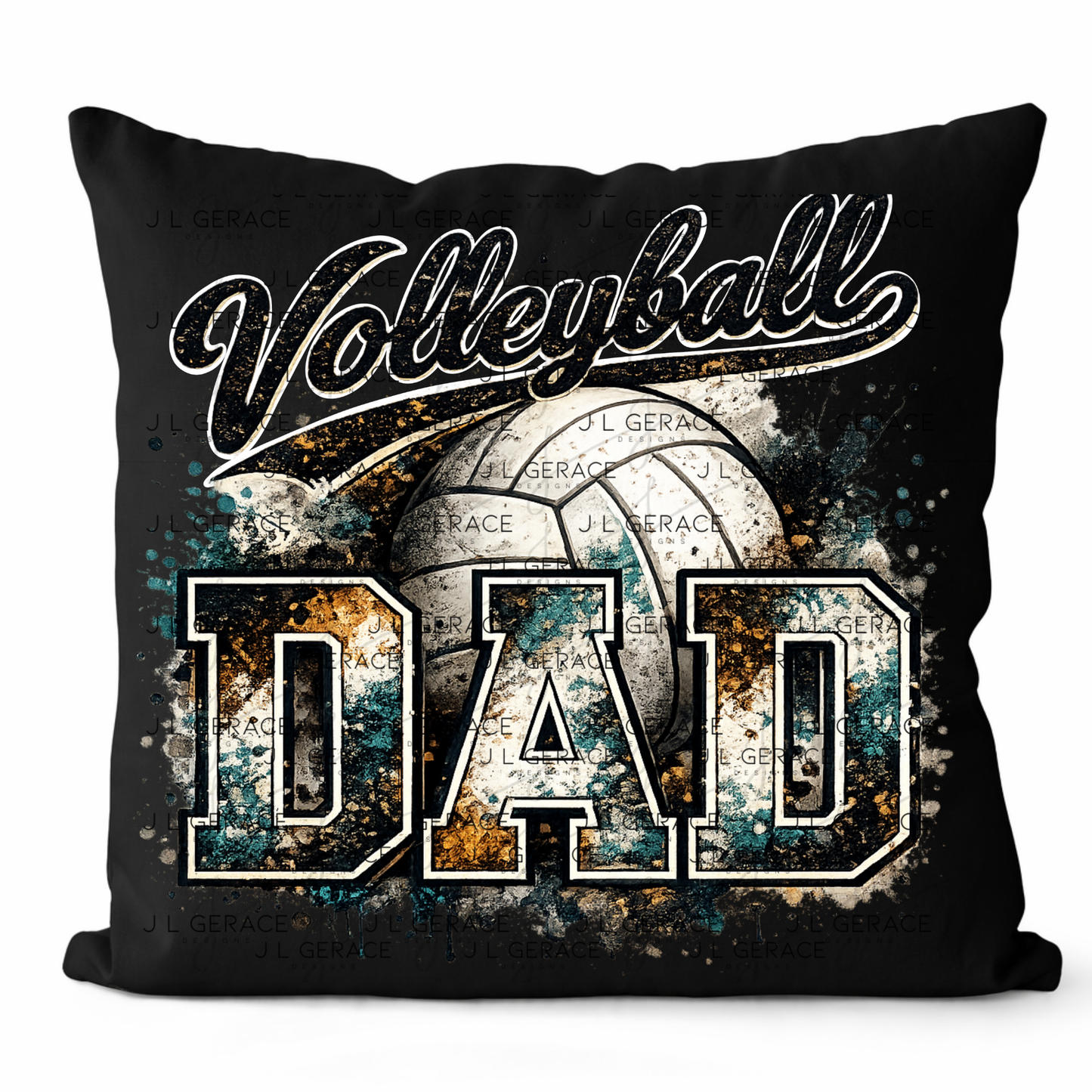 Volleyball Dad PNG – Vintage Paint Splatter Sports Design with Volleyball