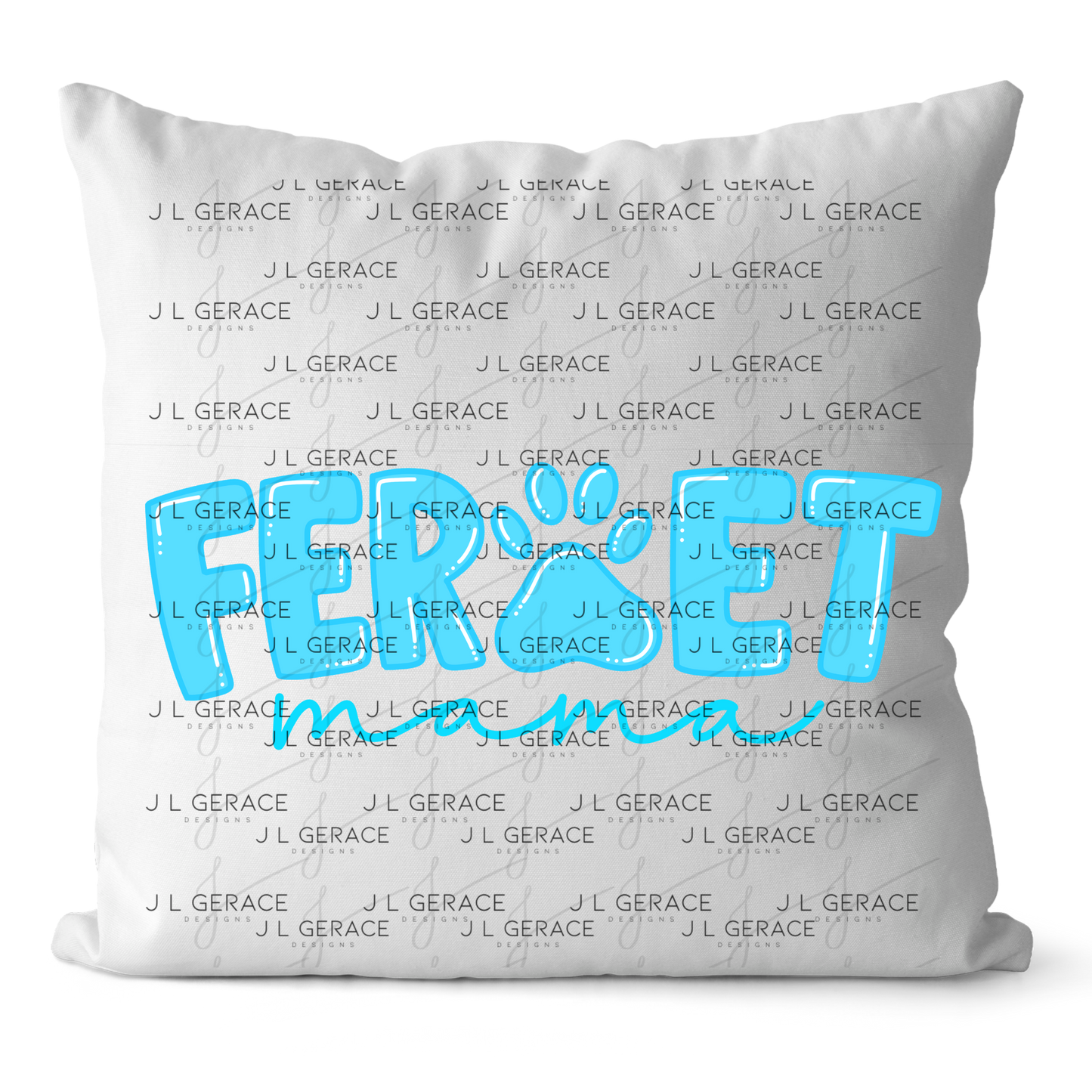 Ferret Mama PNG – Blue Paw Print Design for Pet Lovers