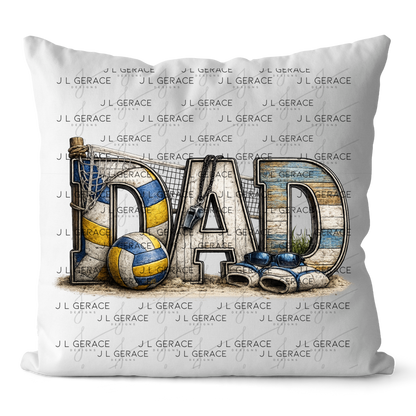 Dad PNG – Volleyball Beach Sports Design with Net Sand and Ball
