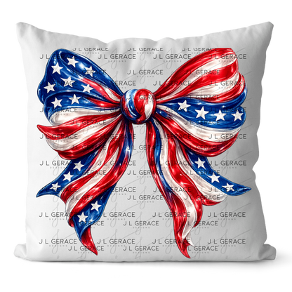 America Flag Bow Patriotic PNG Design