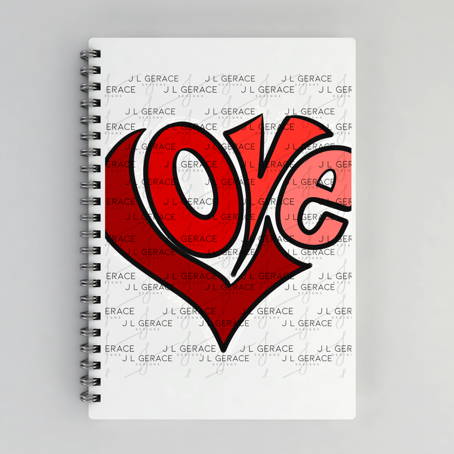 Red Love Heart Letter PNG with Glitter Outline Design