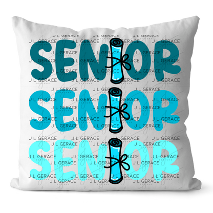 Senior PNG – Teal Diploma Graduation Lettering Design
