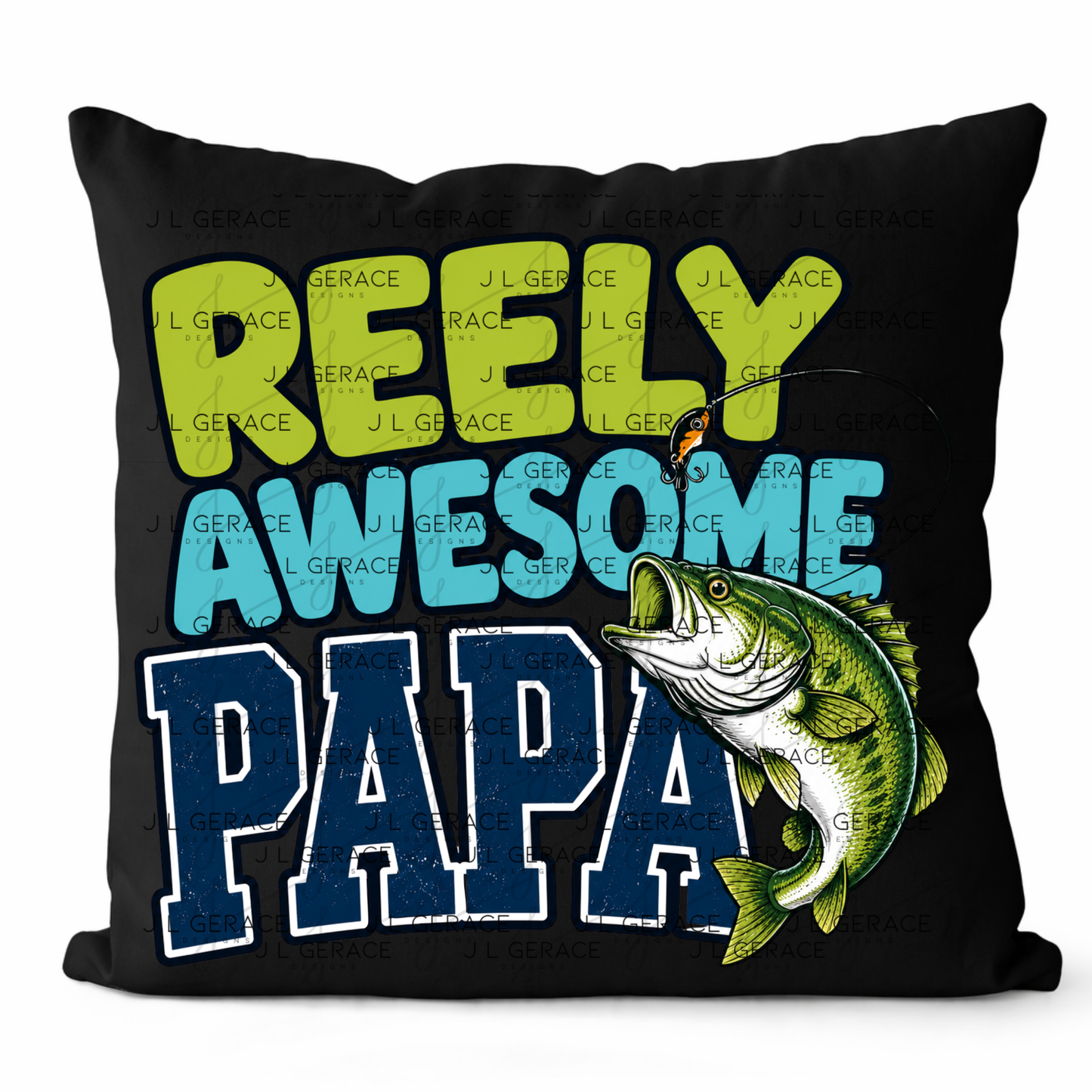 Reely Awesome Papa PNG – Bass Fishing Sublimation Design
