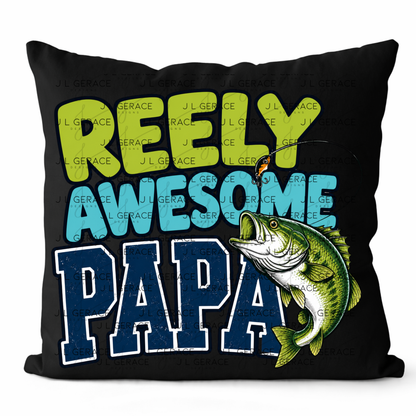 Reely Awesome Papa PNG – Bass Fishing Sublimation Design