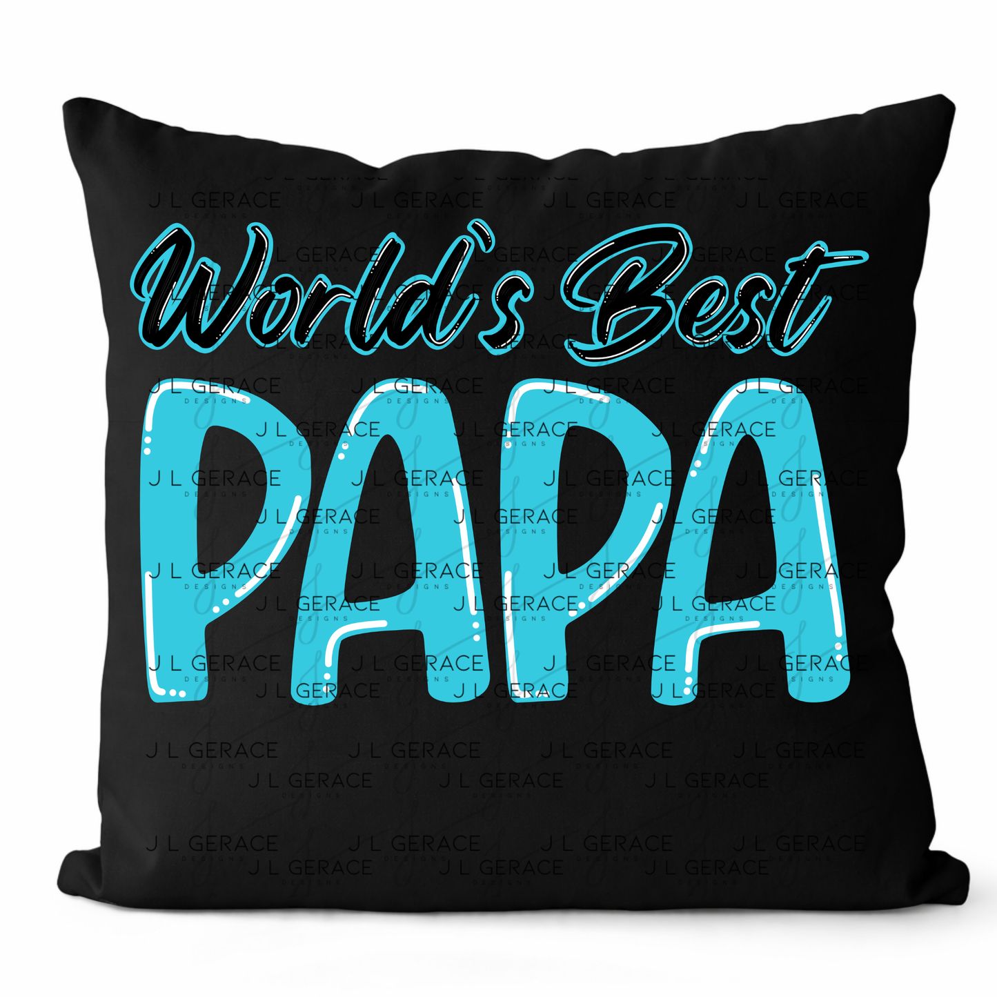 World’s Best Papa PNG – Teal Glossy Typography Design