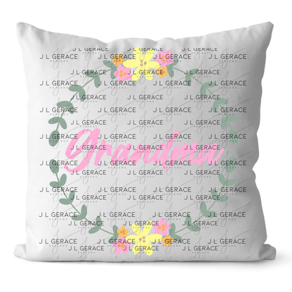 Grandma PNG – Floral Wreath Script Name Sublimation Design