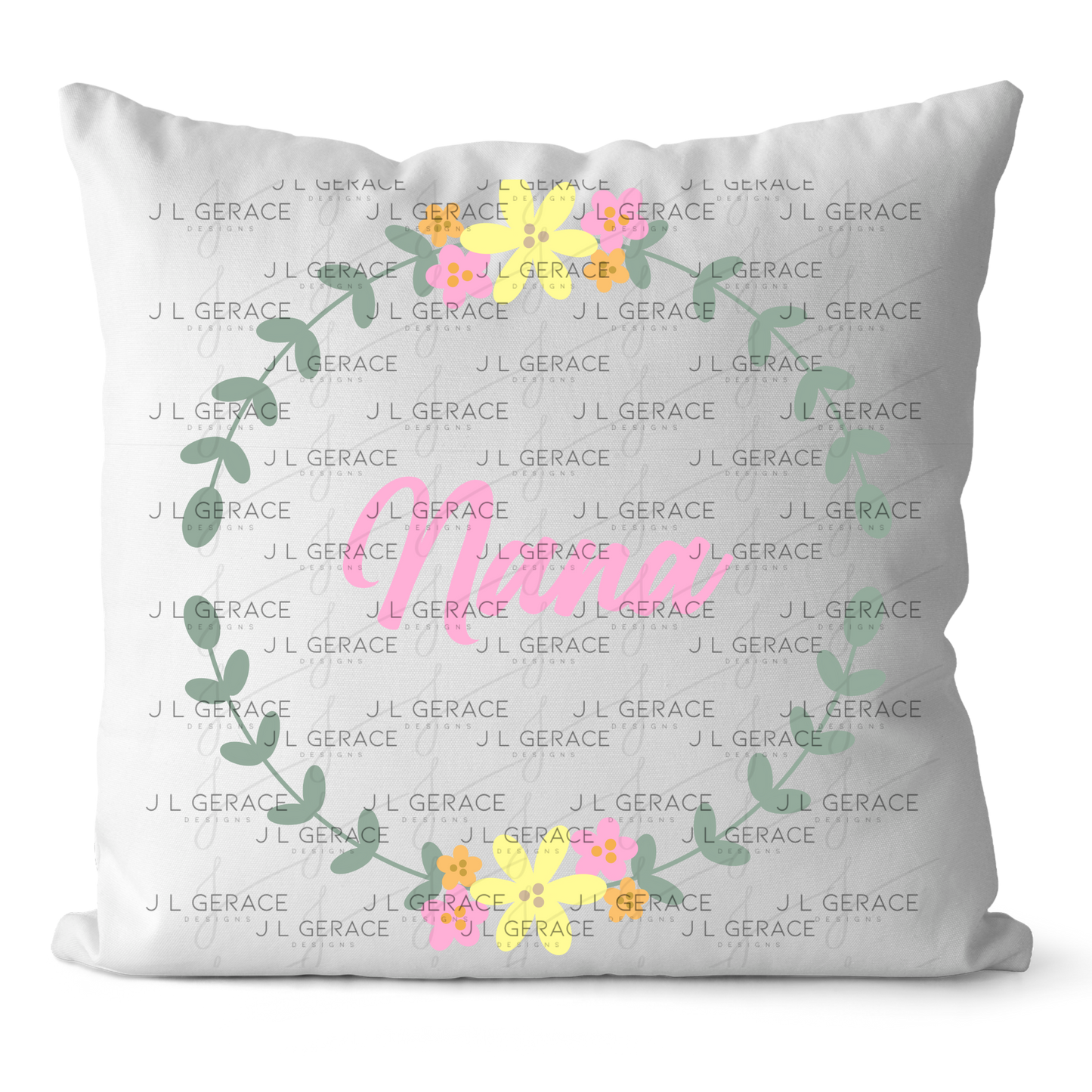 Nana PNG – Floral Wreath Script Sublimation Design