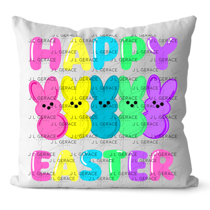 Happy Easter Bunny Clipart Sublimation PNG Peeps Bunny Colorful Design
