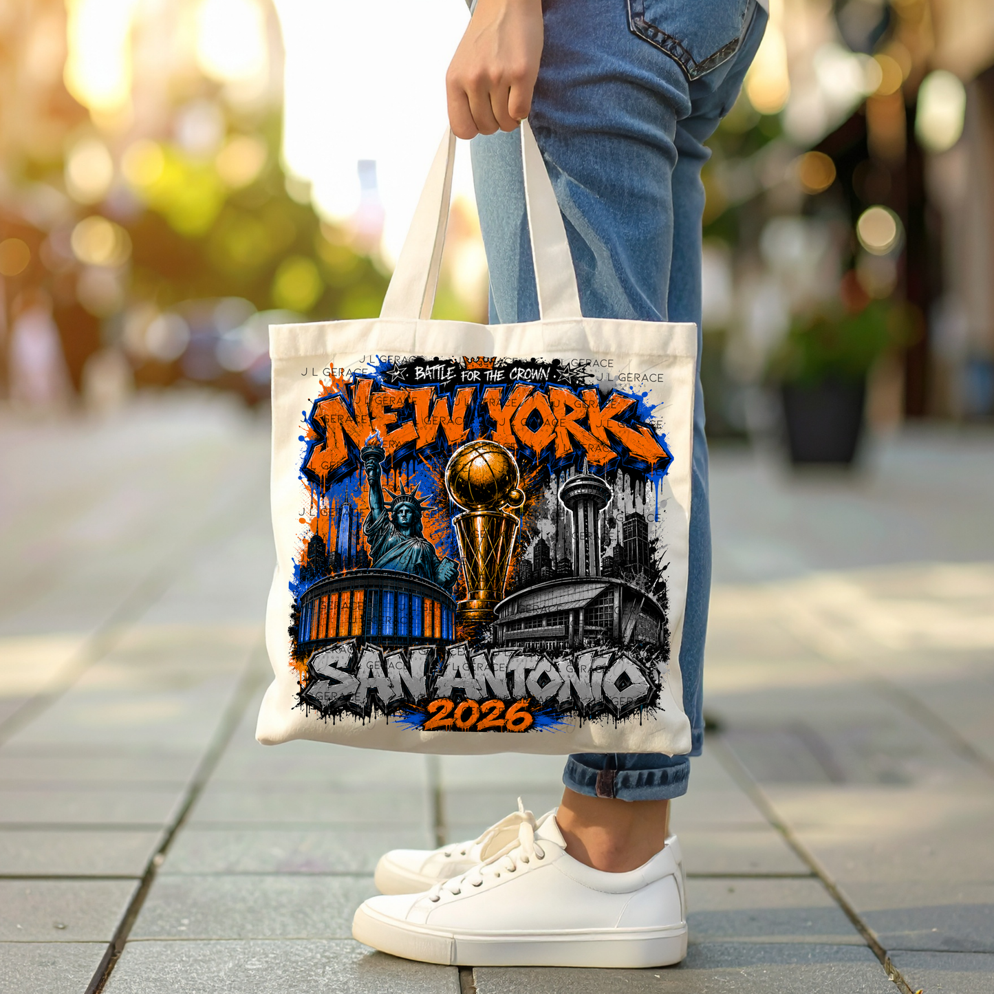 New York vs San Antonio Finals 2026 Graffiti PNG Design
