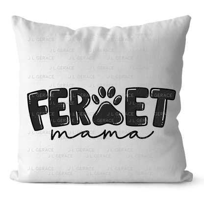 Ferret PNG – Black Paw Print Word Design for Pet Lovers