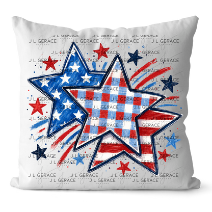 Patriotic Watercolor Stars PNG Design