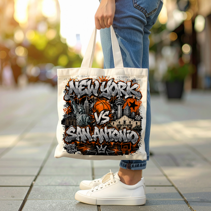 New York vs San Antonio PNG Graffiti Basketball Championship Sublimation Design