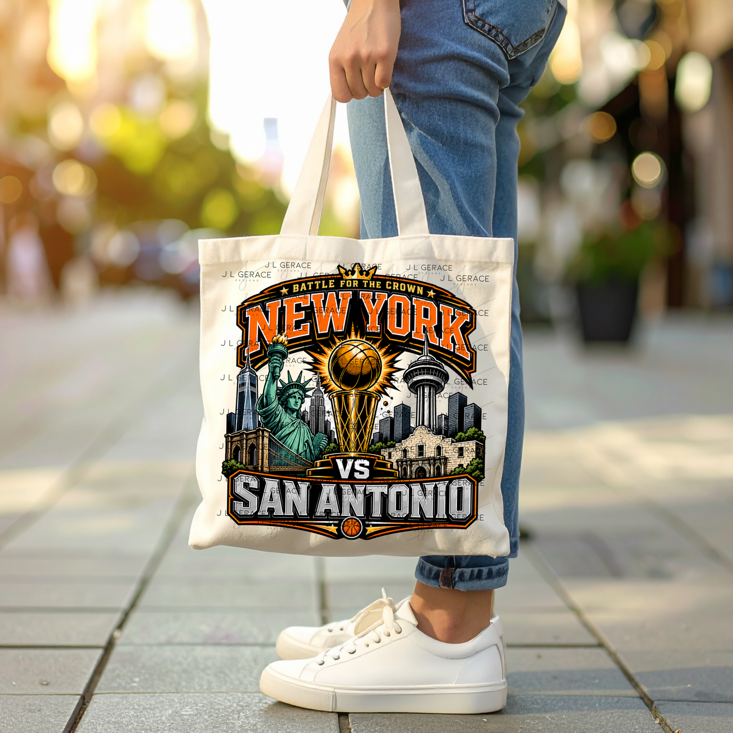 New York vs San Antonio Basketball Trophy PNG Design