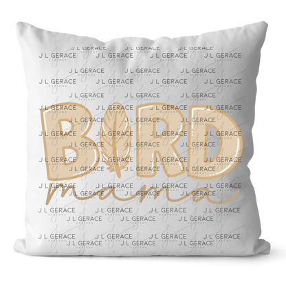 Bird Mama PNG – Neutral Tan Feather Design with Feather Letter