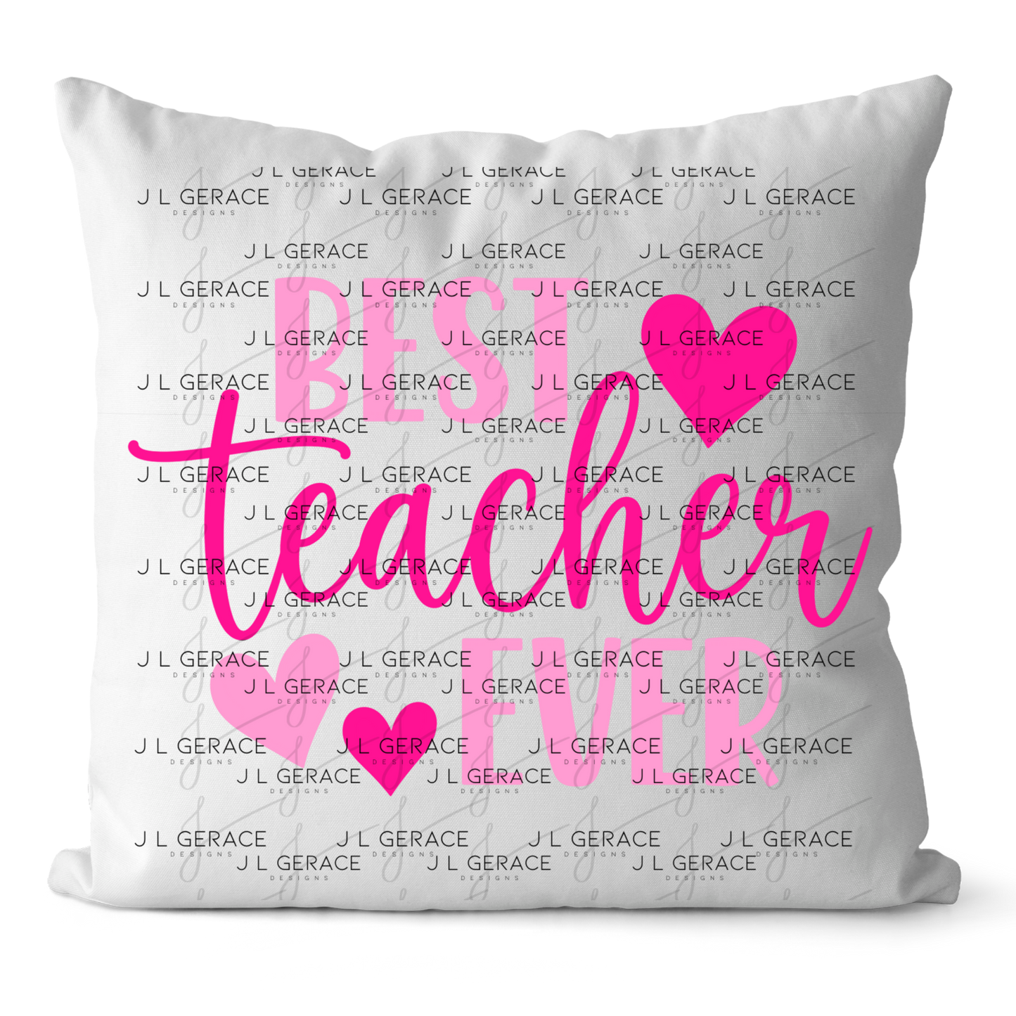 Best Teacher Ever Hearts Pink PNG