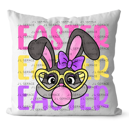 EASTER EASTER EASTER Bunny with Glasses Pink - Yellow - Purple PNG